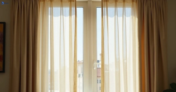 Dusty and dull curtains in turramurra-nsw before steam cleaning